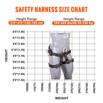 Half Body Safety Harness 340 lbs for Fire Rescuing Caving Rock Climbing