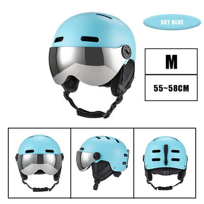 Skiing Helmet Snowboard Helmet With Detachable Glasses Winter Outdoor Sports Ski Helmet Safety Skateboard Skiing Snowboard Snow
