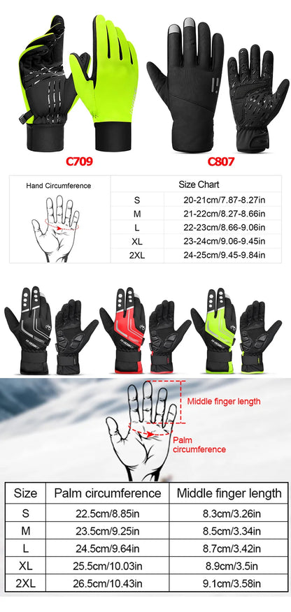 INBIKE Winter Cycling Gloves for Men Women Warm Fleece Biking Glove for Riding Bicycle Gloves Waterproof Touchscreen Accessories