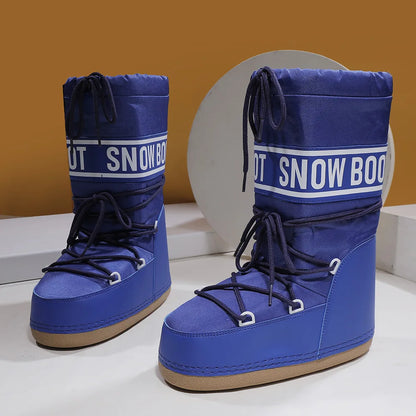 Winter Boots Women Snow Boots Mid-calf Cold-proof Antiskid Thicken Plush Waterproof Thick Platform Space Ski Boots Size 35-43