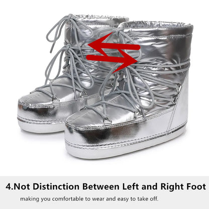 2025 Winter Lace-up Ankle Boots Women Snow Boots Brand Design Classic Platform Waterproof Non-slip Cotton Boots Woman Ski Boots