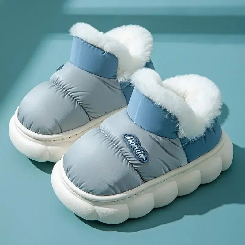 Children's Cotton Shoes Winter Plush Thickened Cotton Slippers Waterproof Ski Boots Baby Boys and Girls Leather Boots Kids Shoes