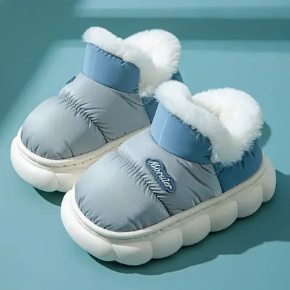 Children's Cotton Shoes Winter Plush Thickened Cotton Slippers Waterproof Ski Boots Baby Boys and Girls Leather Boots Kids Shoes