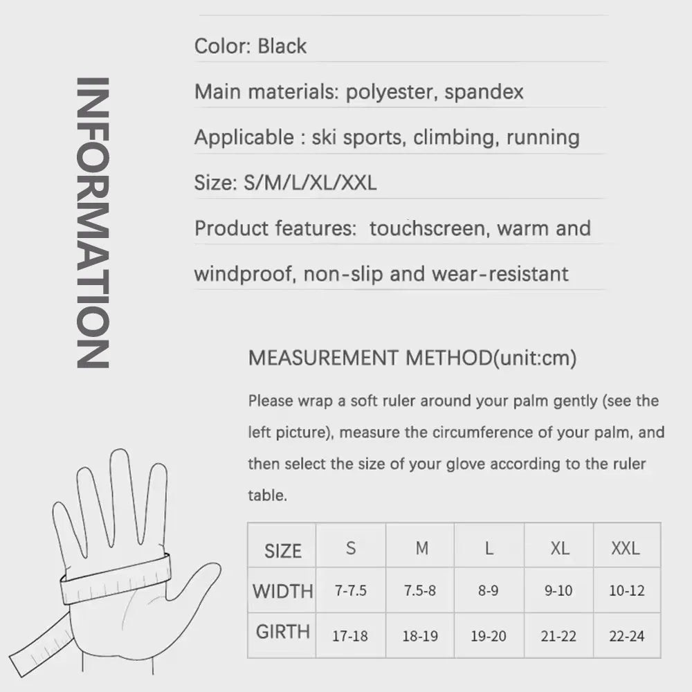 Winter Waterproof Touchscreen Gloves for Men Women Windproof Non-Slip Warm Cycling Motorcycle Ski Driving Sports Fishing Gloves