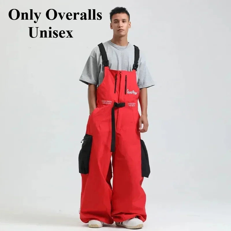 2025 New Loose Skiing Pants Outdoor Windproof Waterproof Woman Ski Overalls Men Winter Snowboard Sports Clothes Couple Snow Pant
