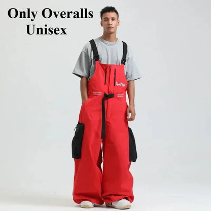 2025 New Loose Skiing Pants Outdoor Windproof Waterproof Woman Ski Overalls Men Winter Snowboard Sports Clothes Couple Snow Pant