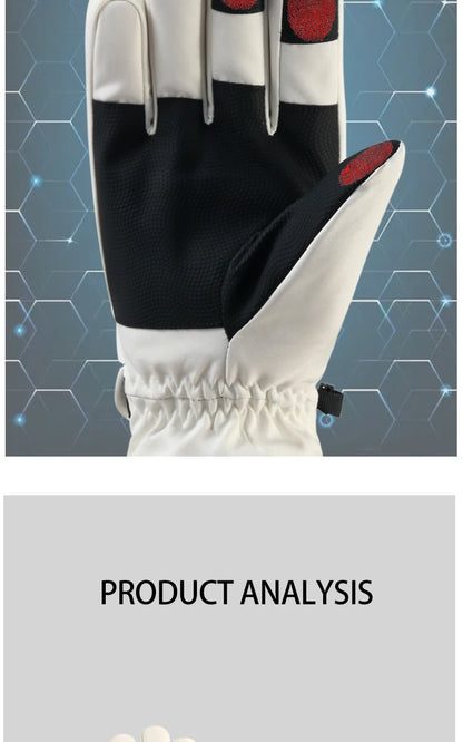 Waterproof ski gloves for women, warm and windproof for men, with added insulation and thickness. Suitable for cycling, outdoor