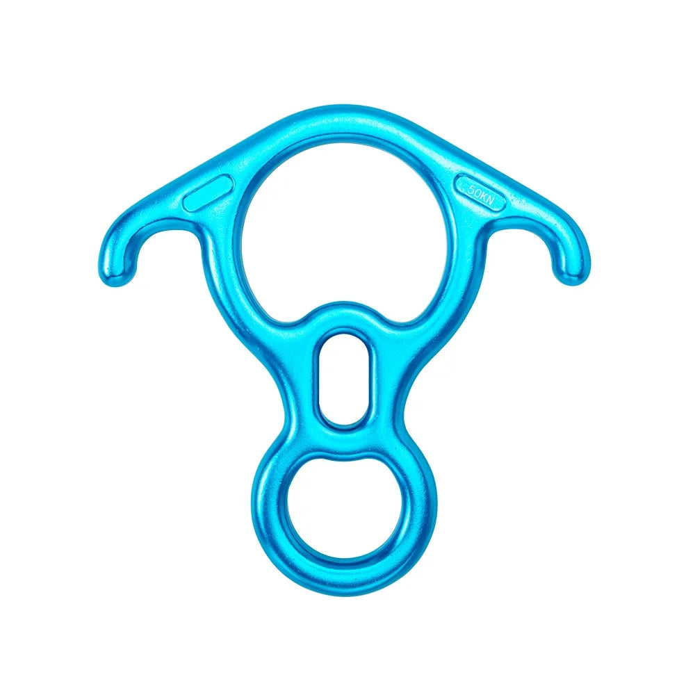 Rock Climbing Descender OX Horn 8 Descend Ring Downhill Eight Ring With Bent-ear Rappelling Gear Belay Device Equipment
