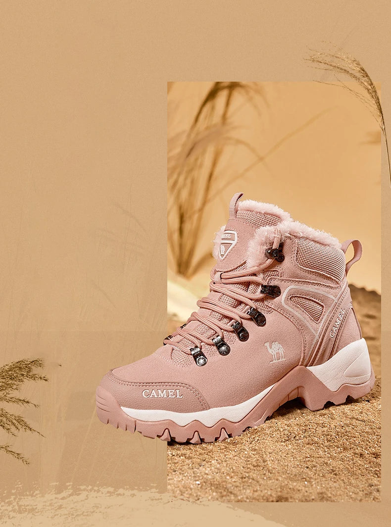 GOLDEN CAMEL Waterproof Hiking Shoes Military Hiking Boots High Top Trekking Shoes for Women 2024 Autumn Non-slip Wear-resistant
