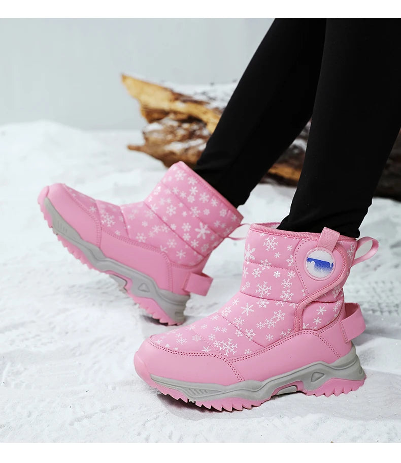 Hot Sell Girls Boots Children Snow Boots For Boys Fashion Sneakers Winter Kids Warm Snow Boots Sport Fashion Leather Shoes