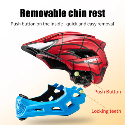 BATFOX Kids Full Face bike helmet Detachable Downhill Children Cycling Motorcycle Skateboard Sports Racing Racing Bicycle helmet
