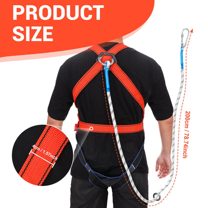 Safety Harness with 2M Safety Rope Belt Carabiner Outdoor Climbing Harness