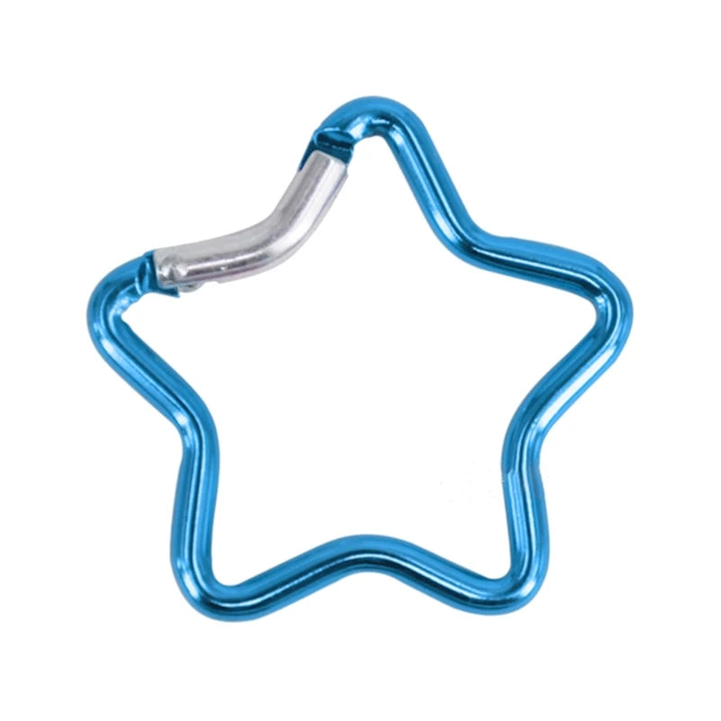 Aluminum Alloy Outdoor Star Shaped Spring Locking Carabiner Clip Keychains for Backpack Camping Hiking Traveling