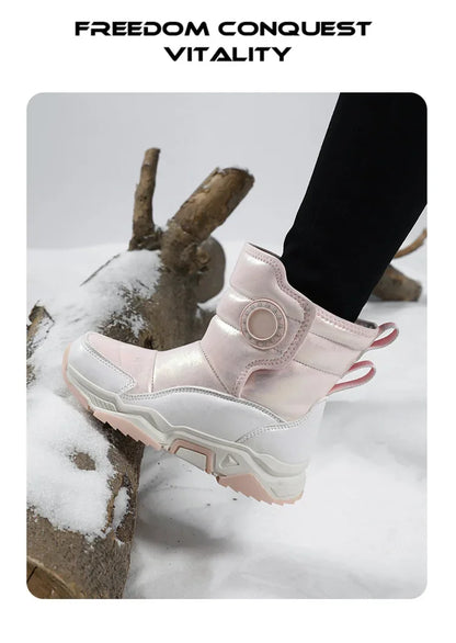 Winter Children's Cotton Shoes Anti-Slip Ice Claw High-Top Waterproof Fleece-Lined Snow Boots for Girls And Boys Hot Sale Of The