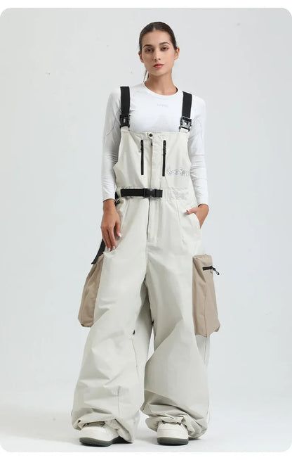 2025 New Loose Skiing Pants Outdoor Windproof Waterproof Woman Ski Overalls Men Winter Snowboard Sports Clothes Couple Snow Pant