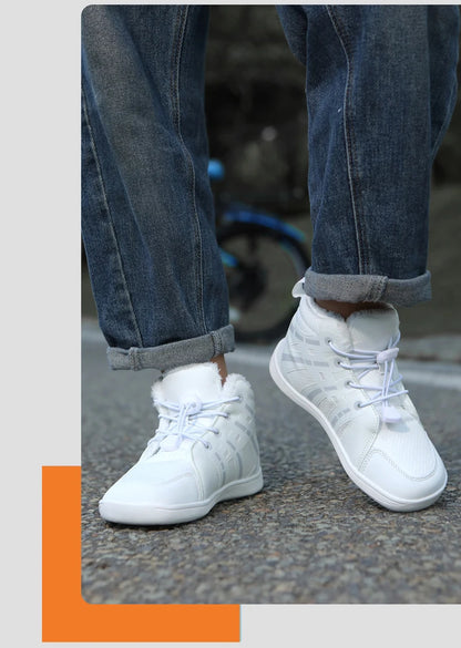 Boys Girls Snow Boots Waterproof Winter Shoes Kids Barefoot Shoes Winter Wide Toe Sneakers Warm Snow Boots Lightweight Non-slip