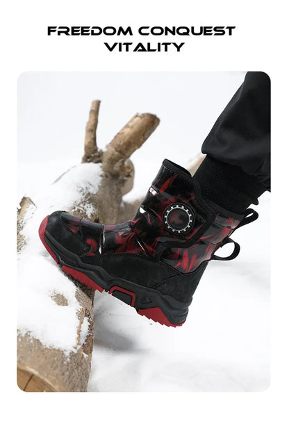 Winter Children's Cotton Shoes Anti-Slip Ice Claw High-Top Waterproof Fleece-Lined Snow Boots for Girls And Boys Hot Sale Of The