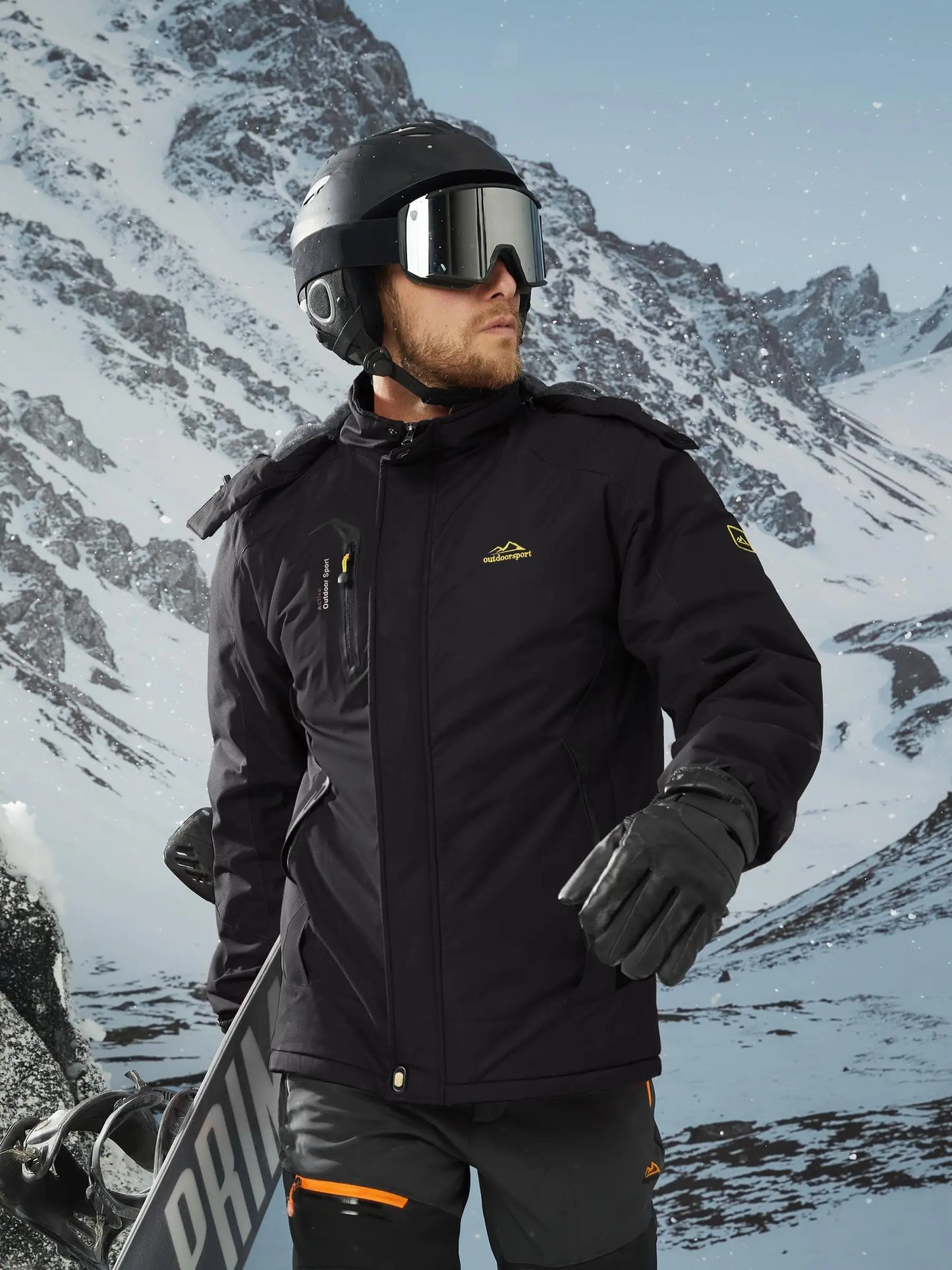 TACVASEN Winter Thicken Ski Snowboard Jacket Mens Fleece Waterproof Hiking Jackets Outdoor Mountain Trekking Windbreaker Parka