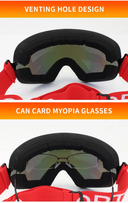 LIGHTWEIGHT Professional Ski Goggles Men UV400 Adult anti-fog Snowboard Skiing Glasses Women Ultra-light Winter Snow Eyewear