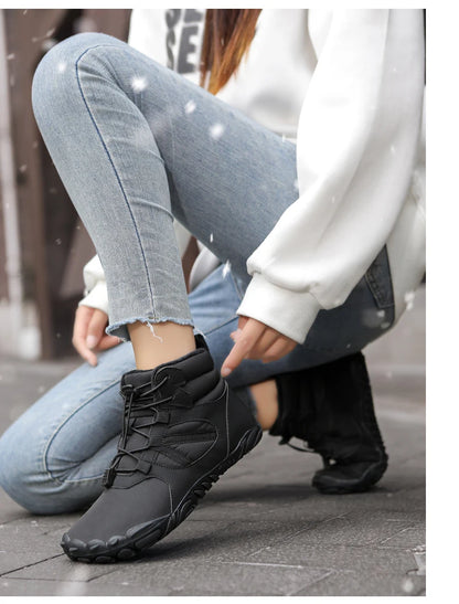 Men Women Waterproof Winter Boots Snow Barefoot Casual Shoes Outdoor Warm Work Shoes Ankle Shoes for Trekking Climbing Hiking