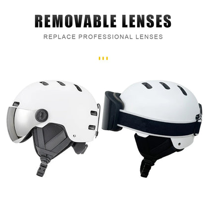Skiing Helmet Snowboard Helmet With Detachable Glasses Winter Outdoor Sports Ski Helmet Safety Skateboard Skiing Snowboard Snow