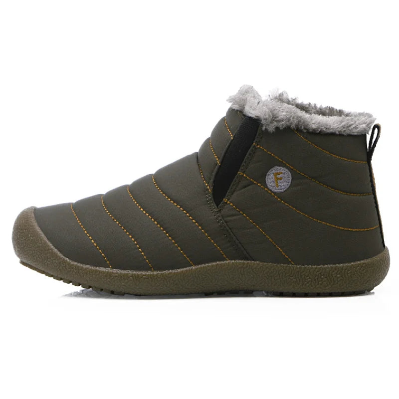 Men Winter Shoes Solid 3 Colors Men's Snow Boots Plush Inside Bottom Keep Warm Waterproof Ski Boots Plus Size 36 - 48
