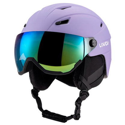 Integrated Ski Helmet Men and Women Snowboard Helmet with Removable Visor Goggles