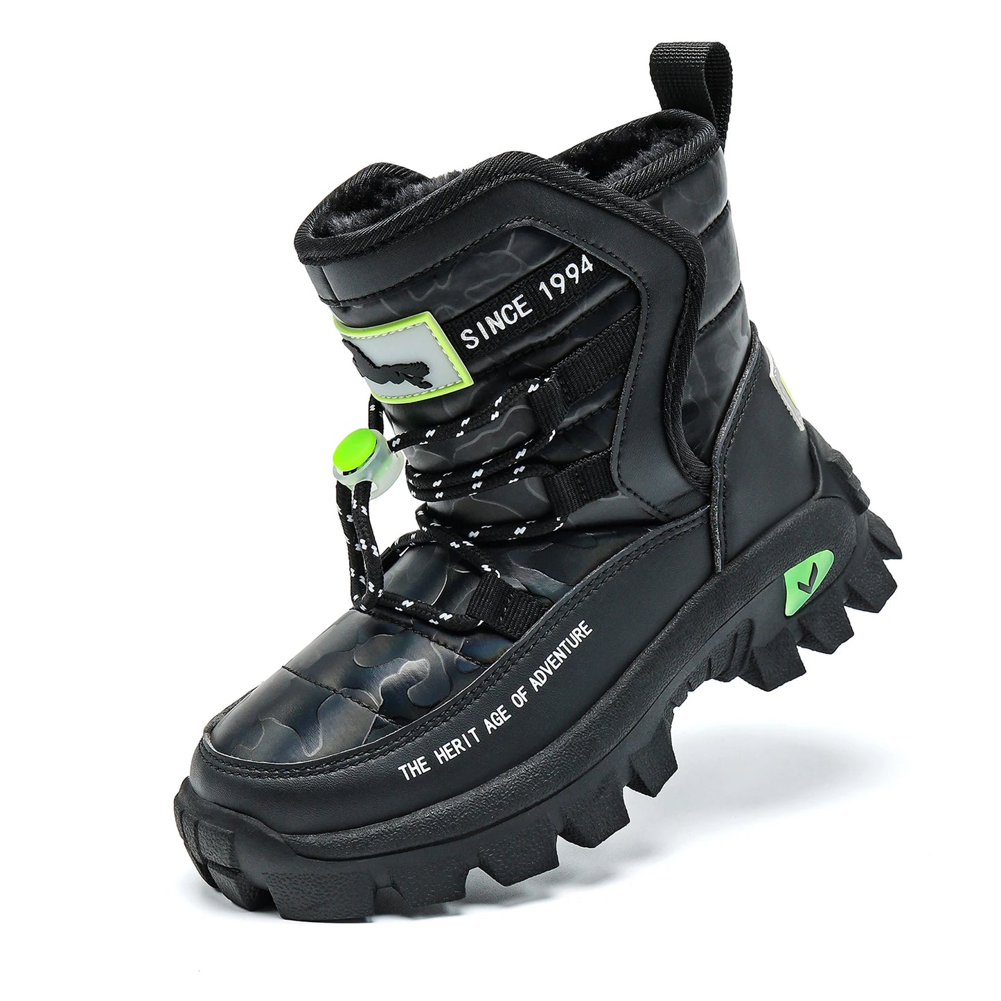 JMFCHI Kids Snow Boots Boys Hiking boots for Kids Waterproof Winter Snow Boots for Girls Warm Fur Lined Slip Resistant Outdoor