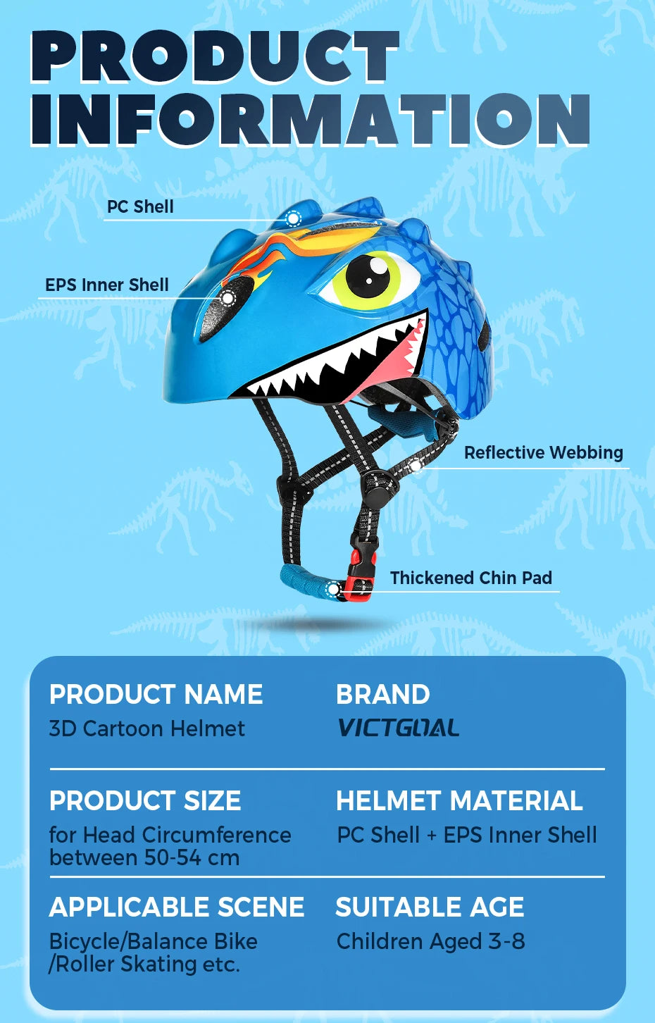 VICTGOAL Kids Bicycle Helmet Child Sports Safety Cycling Protection Knee Elbow Pad Sets Balance Bike Roller Skating Helmet Guard