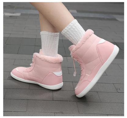 Clearance_2024 women's barefoot snow boots warm snow boots outdoor hiking shoes winter fur ankle boots women's boot Barefoot Ank