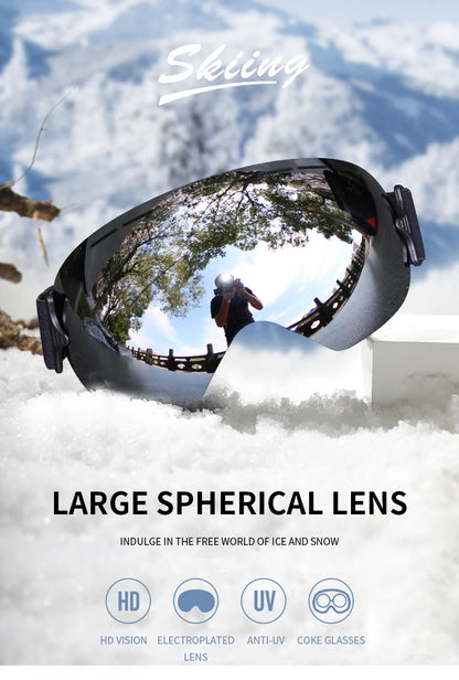 LIGHTWEIGHT Professional Ski Goggles Men UV400 Adult anti-fog Snowboard Skiing Glasses Women Ultra-light Winter Snow Eyewear