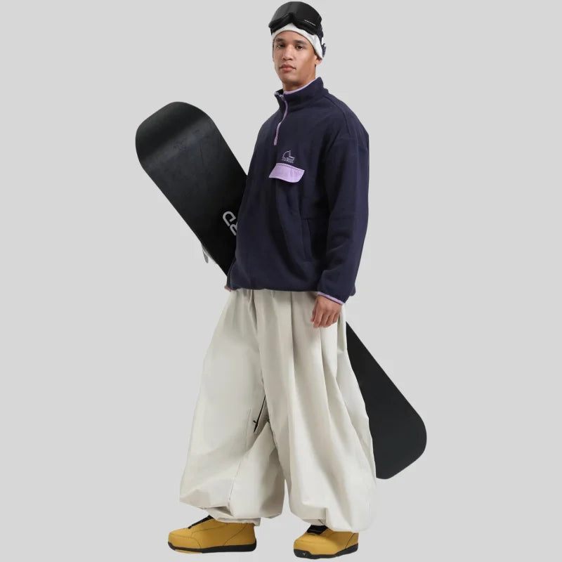GSOU SNOW Plus Size Winter Ski Trousers Super Baggy Men Snowboard Clothes Women Snow Pants Outdoor Sports Winterproof Breathable