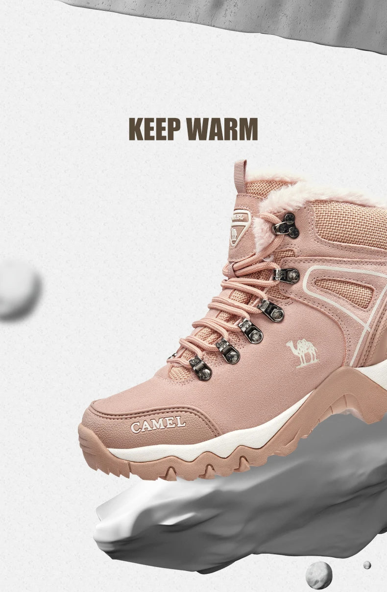 GOLDEN CAMEL Waterproof Hiking Shoes Military Hiking Boots High Top Trekking Shoes for Women 2024 Autumn Non-slip Wear-resistant