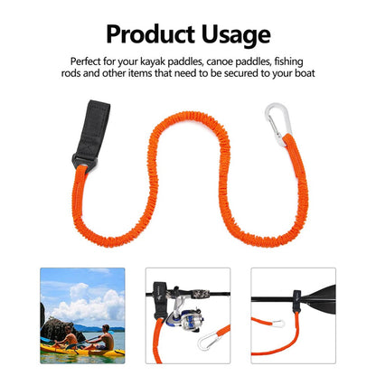 Kayak Paddle Leash Wear-resistant Kayak Canoe Stretchable Kayak Paddle Camping Tent Leash Adjustable Paddle Holder Tool Lanyard