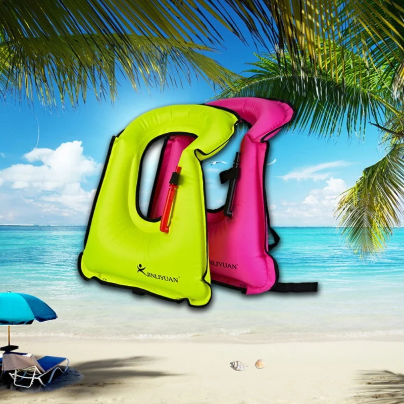 Portable Snorkeling Vest Life Jacket Inflatable Swim Vest Swimming Jackets for Men Women Gear For Outdoor Water Sports Safety