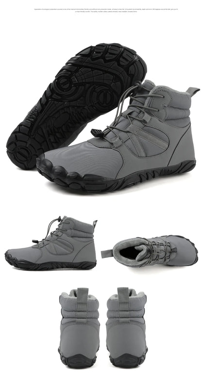 Men Women Waterproof Winter Boots Snow Barefoot Casual Shoes Outdoor Warm Work Shoes Ankle Shoes for Trekking Climbing Hiking