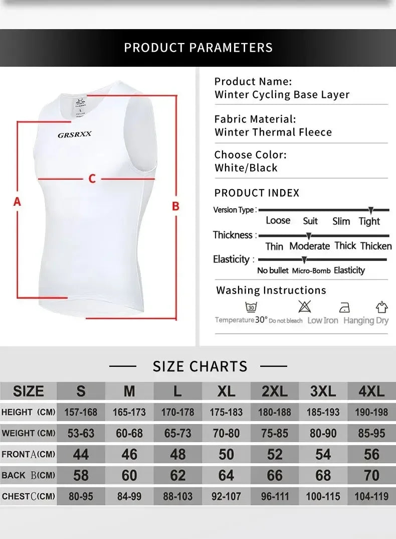 GRSRXX Thermal Winter Cycling Jacket MTB Bike Coat Bicycle Coat Sleeveless  Long Sleeve Clothing Cycling Jersey Ciclismo Unisex