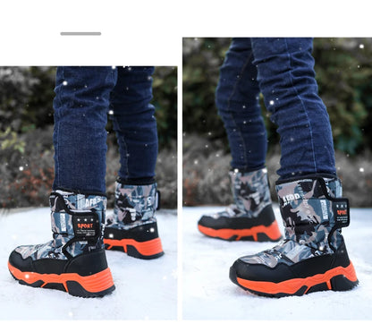 New Cute Winter Girl's Nonslip Snow Boots Kids Mountaineering Skiing Warm Felt Boots School Outdoor Activities Eur Size 31-39