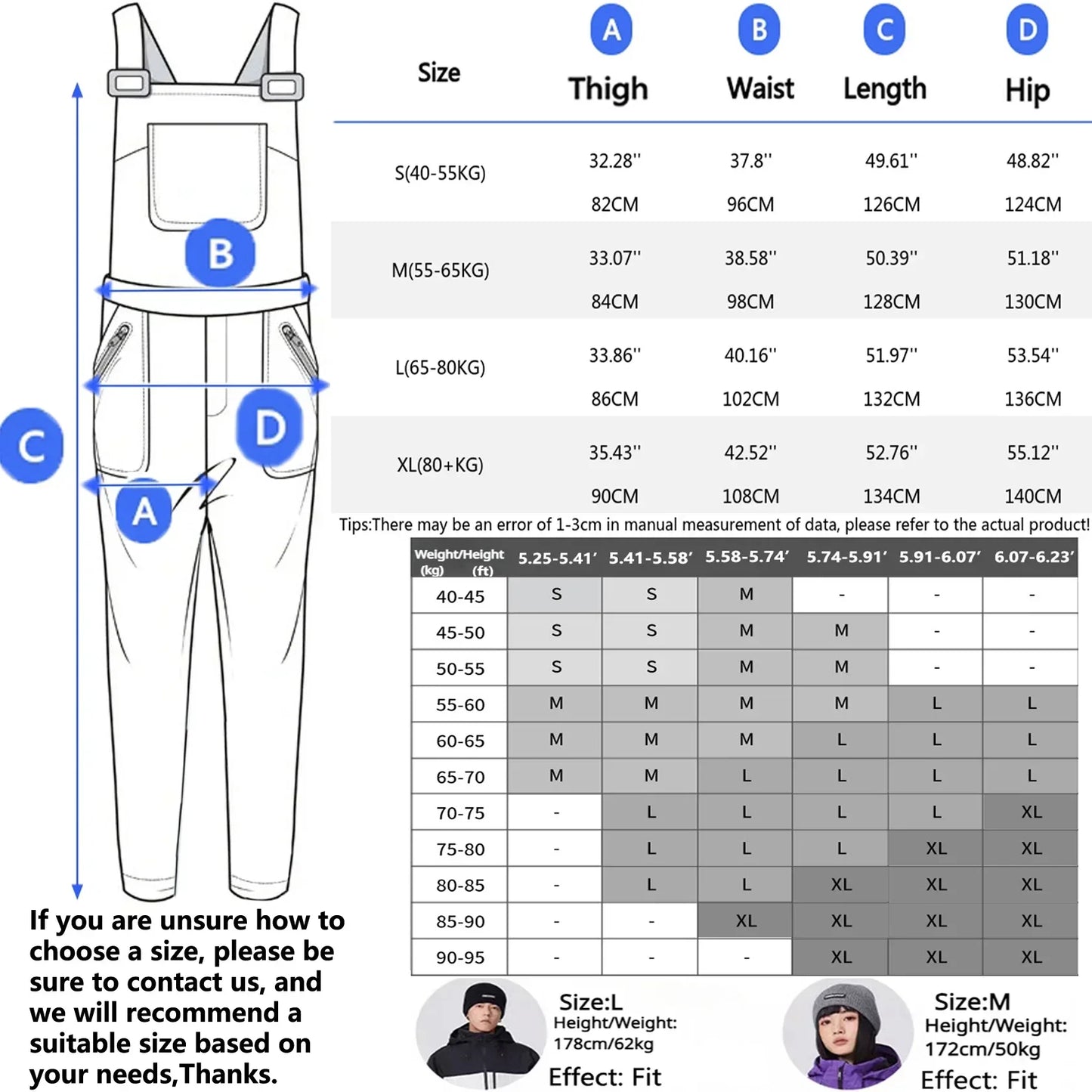 Winter Warm Windproof Skiing Pants Man Snowboard Clothing Woman New Snow Cargo Pants Loose Hip-hop Overalls Alpine Sport Trouser