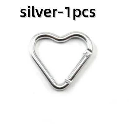 Outdoor Carabiner Heart Shape Keychain Clip Aluminum Alloy Rings Climbing Clips Spring Snap Hook Carabiner Durable