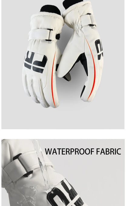 Waterproof ski gloves for women, warm and windproof for men, with added insulation and thickness. Suitable for cycling, outdoor