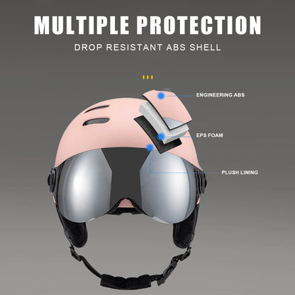 Skiing Helmet Snowboard Helmet With Detachable Glasses Winter Outdoor Sports Ski Helmet Safety Skateboard Skiing Snowboard Snow