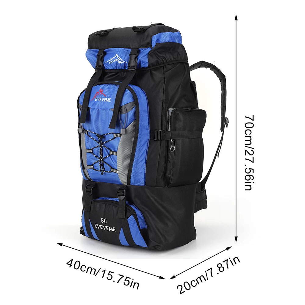 80L Travel Backpack Camping Bag For Men Large Hiking Bag Tourist Rucksack Waterproof Outdoor Sports Climbing Mountaineering Bags