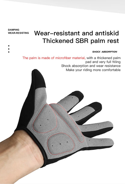 Autumn Winter MTB Cycling Long Finger Gloves Non-Slip Wear Shock Proof Breathable Touch Screen Bicycle Motorbike Gloves Men