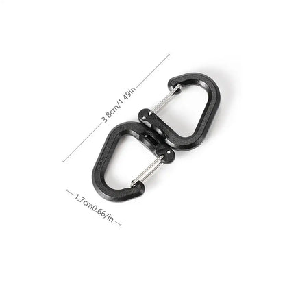 Double Clip Carabiner Outdoor Hook Clip Multi-Use Outdoor S Chain Hooks Portable Backpack Locking Hooks With 360 Degree Swivel