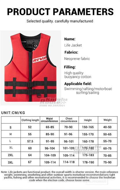 Life Vest Adults Surf Vest Kayak Wakeboard Motorboats Raft Rescue Boat Ski Water Sports Swimming Drifting Rescue Life Jacket