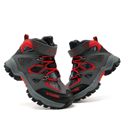 Kids Hiking Boots Boys Girls Outdoor Walking Climbing Sneaker Comfortable Snow Shoes Hiker Boot Antiskid Steel Buckle Sole