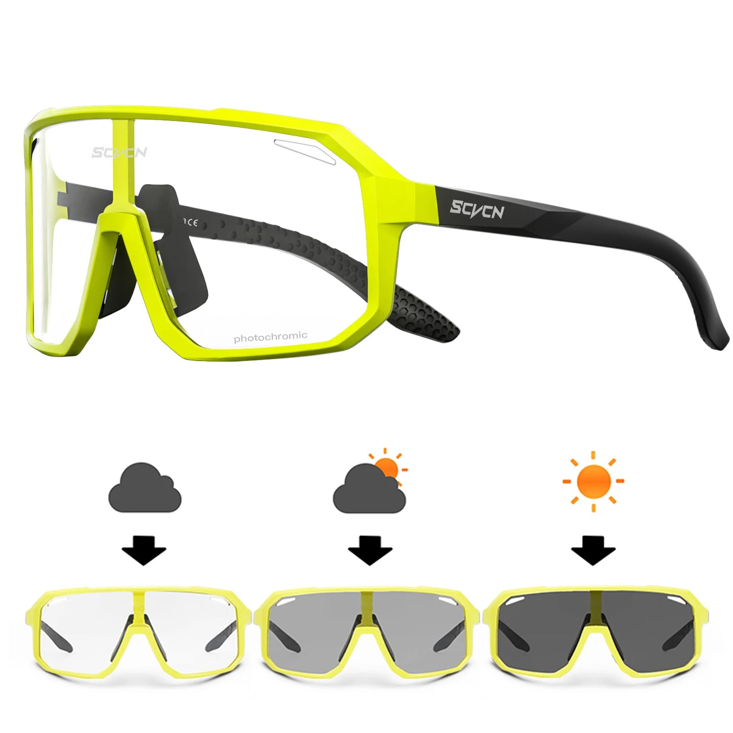 UV400 Photochromic Cycling Glasses - Color-Changing Sunglasses for Men Women Mountain Biking