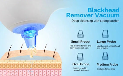 5 in 1 Electric Facial Cleansing Brush Blackhead Remover Pore Vacuum Cleaner Deep Cleaning Face Care Black Head Removal Machine