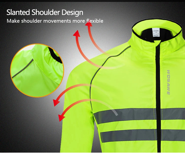 WOSAWE Men Cycling Windbreaker MTB Bicycle Long Sleeve Coat Water Resistant Outdoor Sport Jersey Bike Jacket Cycling Clothing